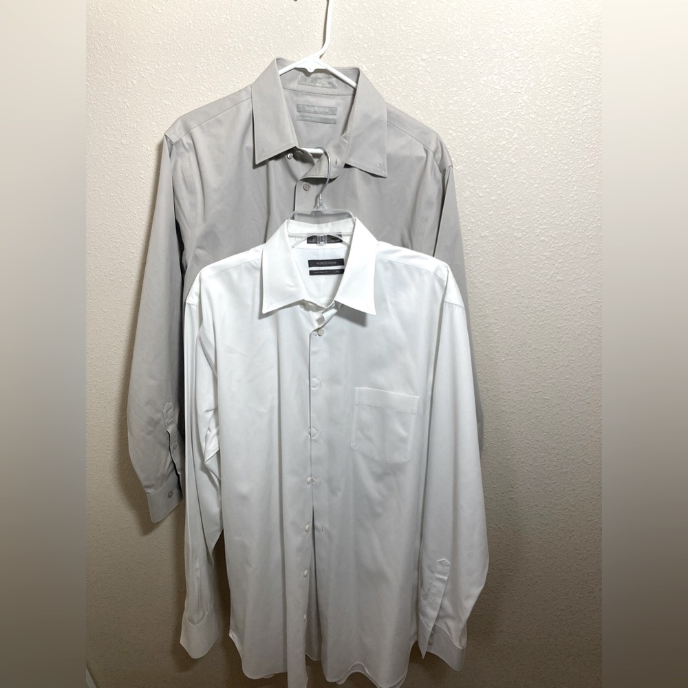 Two Nordstrom traditional fit men’s dress shirt for tall L
